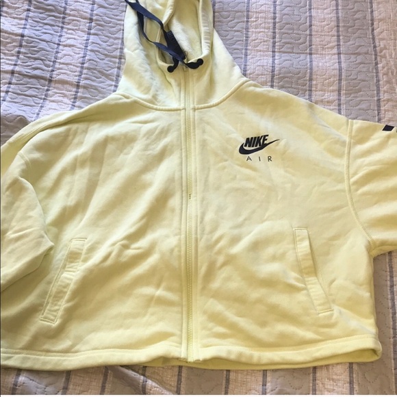 yellow nike crop hoodie